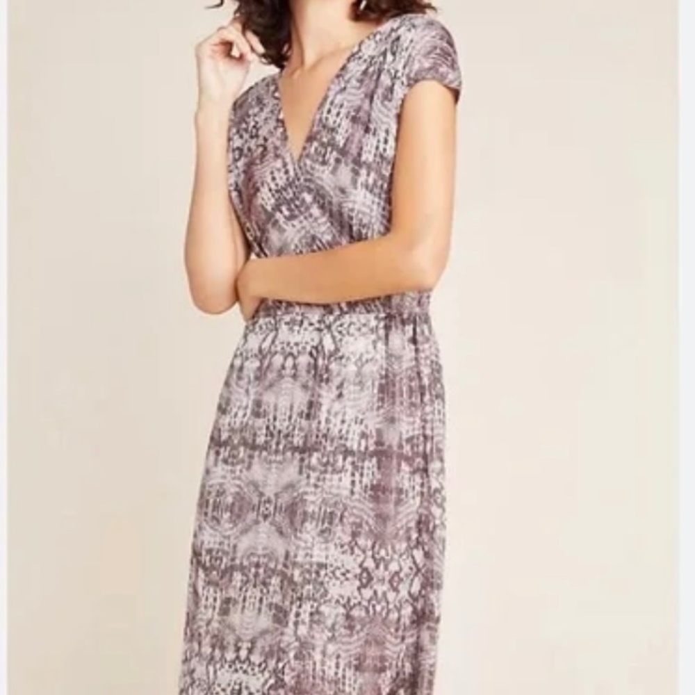 VELVET by Graham & Spencer snake Printed faux wrap dress